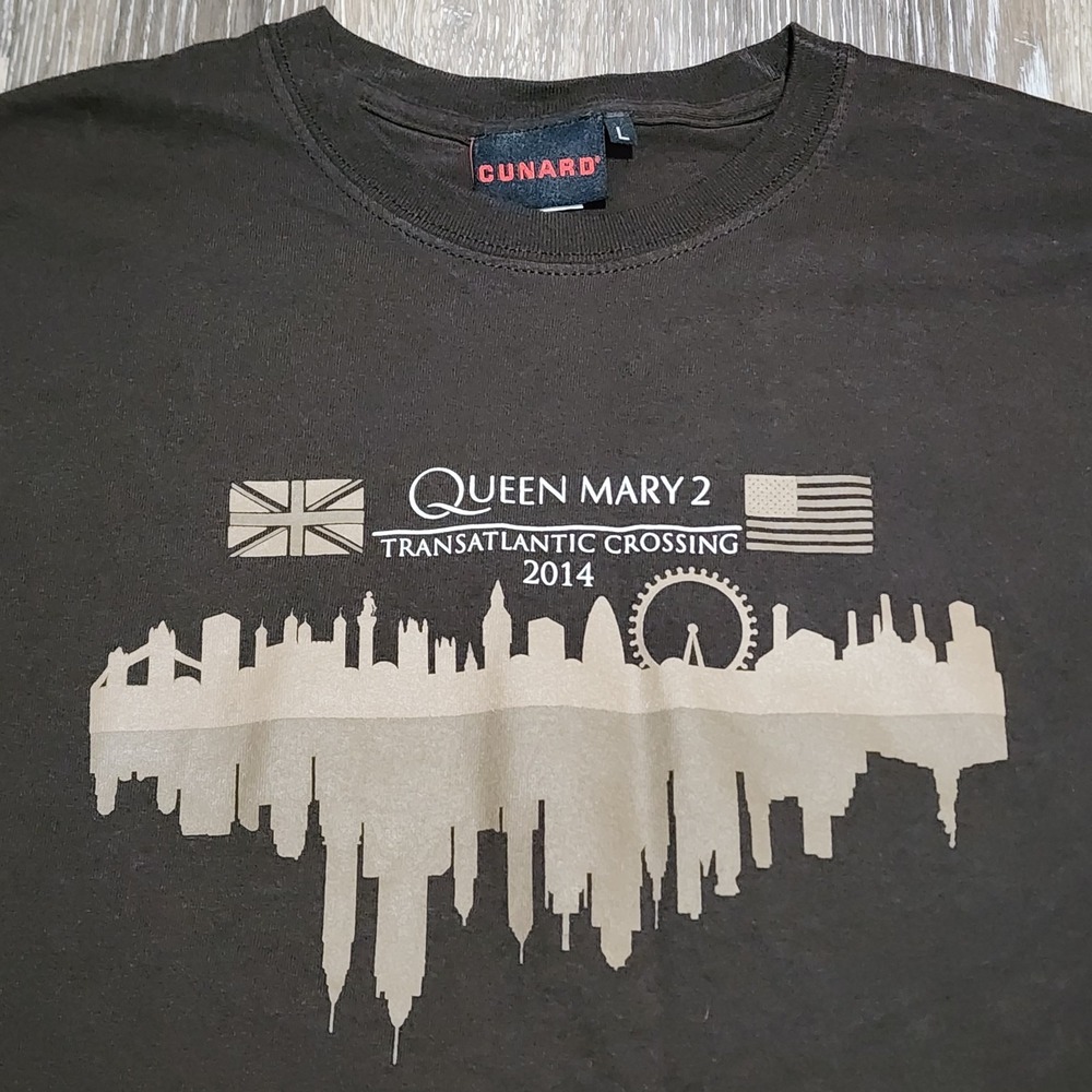 Queen Mary 2 Transatlantic‎ Crossing 2014 Cunard Shirt Size L Ship Boat Cruise